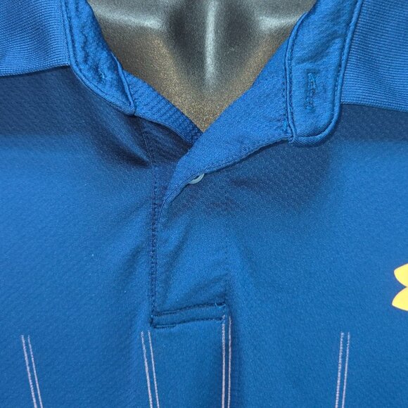 Under Armour Mens Performance Polo XXL Blue Loose Fit - Picture 3 of 9